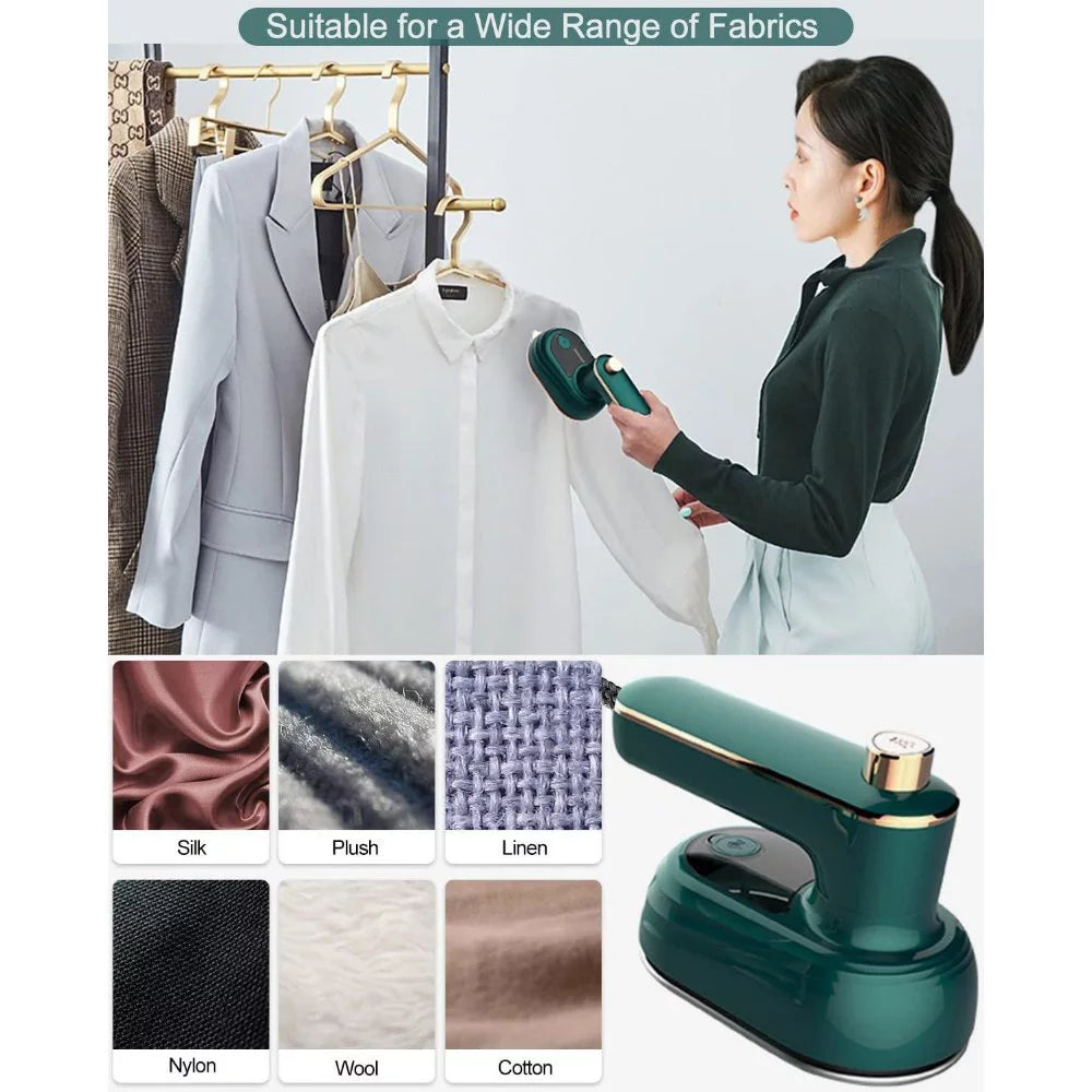 Portable Steam Iron ,Handheld Garment Steamer Fast Heat Wet and Dry Dual Use for Fabric Clothes Home and Travel