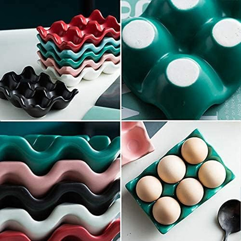 6 Cups Egg Tray Serveware, Eggs Dispenser, Egg Holder Set Kitchen Restaurant Fridge Storage Decorative Accessory (Pink)